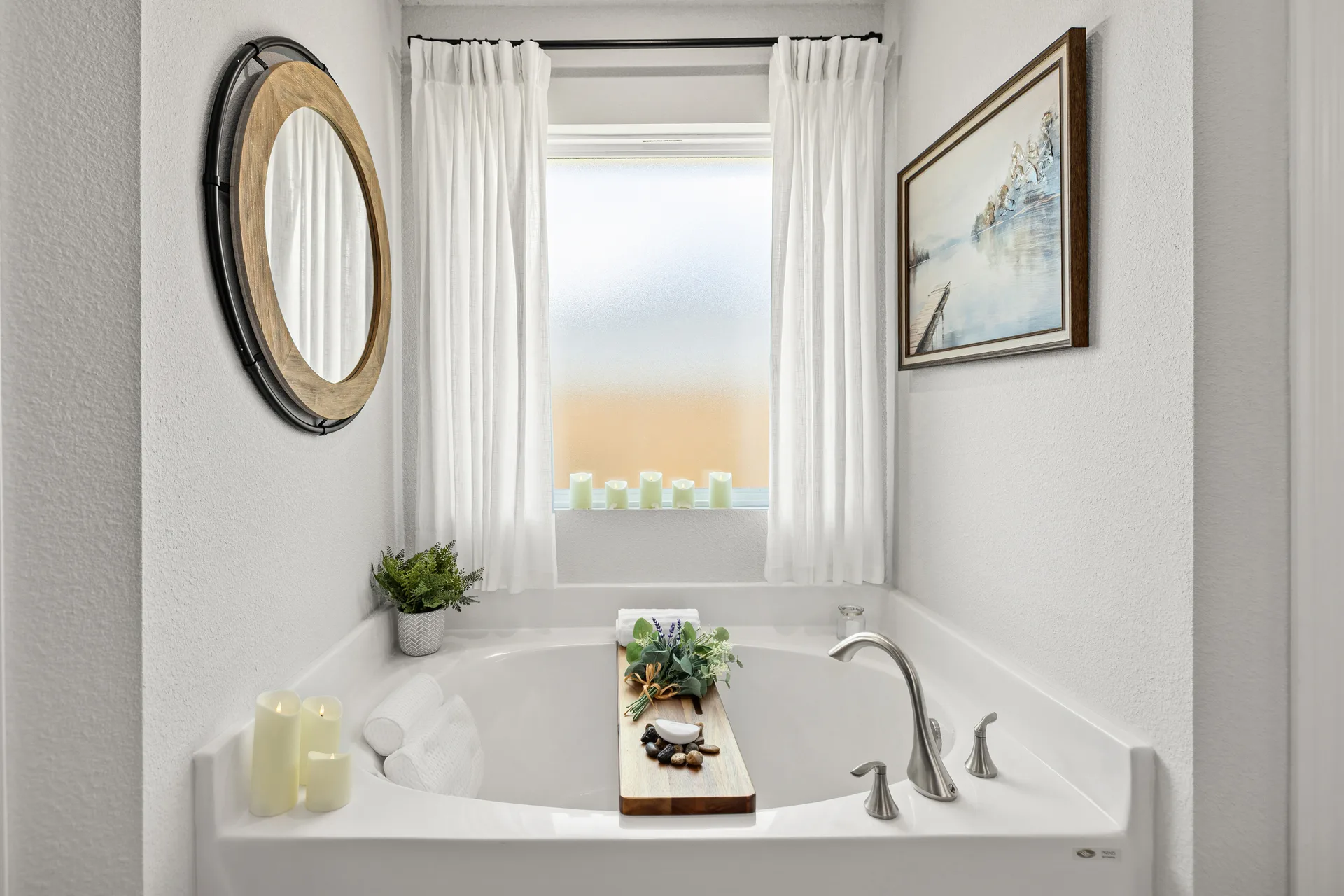 Master bath soaking tub by Joy Signature Designs